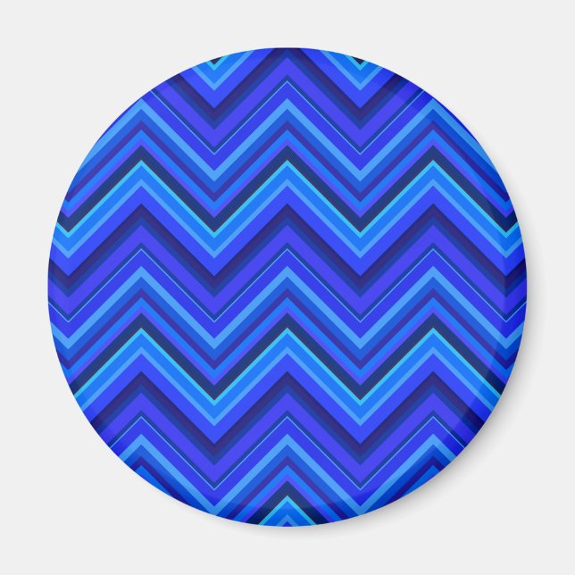 Blue rand zigzag mönster magnet (Framsidan)