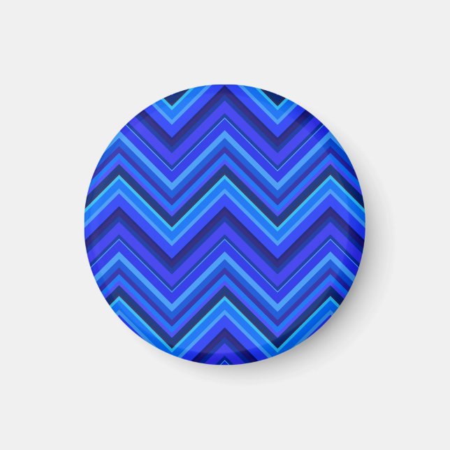 Blue rand zigzag mönster magnet (Framsidan)