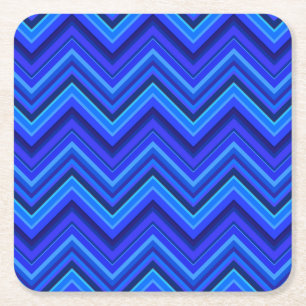 Blue rand zigzag mönster underlägg papper kvadrat
