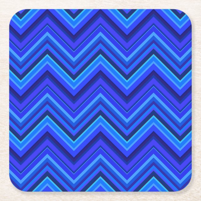 Blue rand zigzag mönster underlägg papper kvadrat (Framsidan)