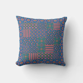 Blue Rangoli Mönster Faux Patchwork Dekorativ kudd Kudde