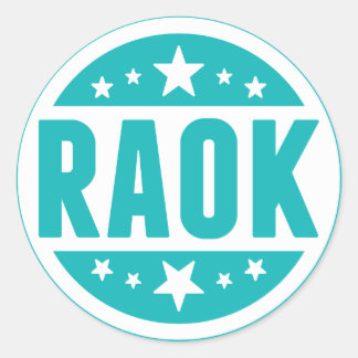 Blue RAOK-stickers Runt Klistermärke