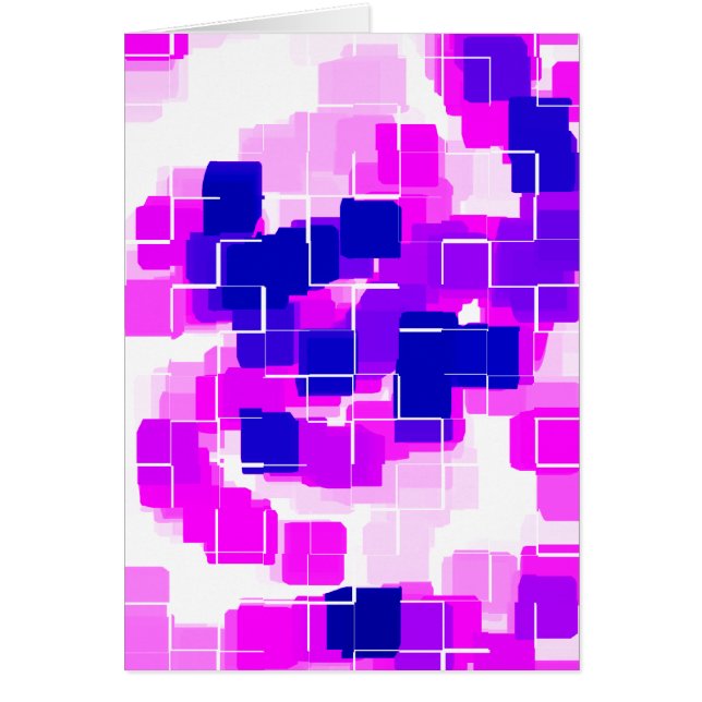 "Blue Raspberry" Geometric Art Hälsningskort (Framsidan)