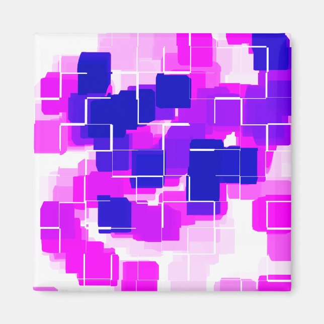 "Blue Raspberry" Geometric Art Magnet (Framsidan)