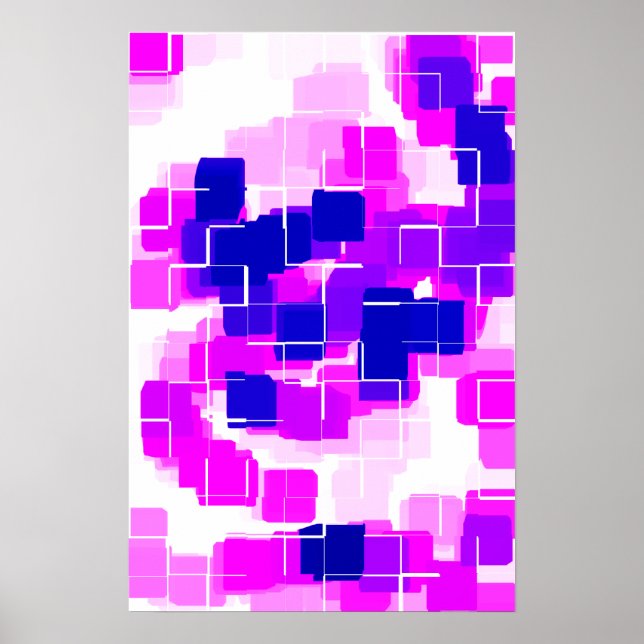 "Blue Raspberry" Geometric Art Poster (Framsidan)