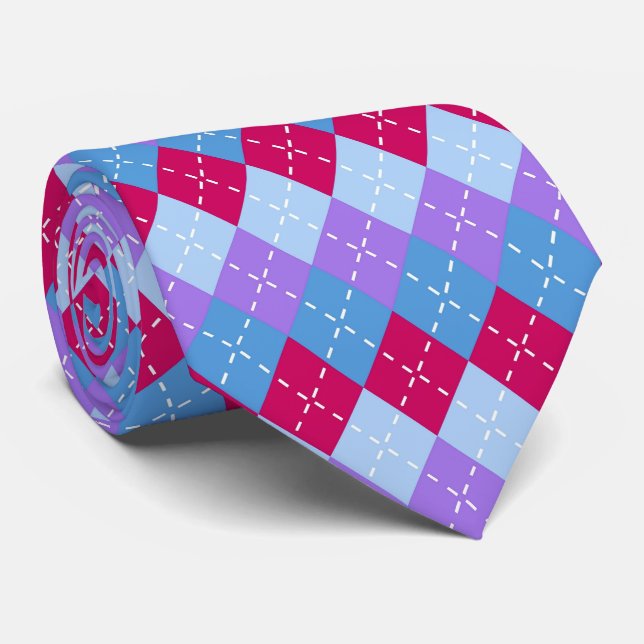 Blue Raspberry Lavender Magenta Argyle Preppy Slips (Rullad)