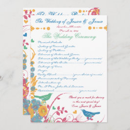 Blue Raspberry Wildblombloom Bird Bröllop Inbjudningar