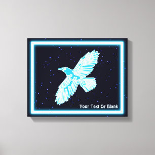Blue Raven On Stars Canvastryck