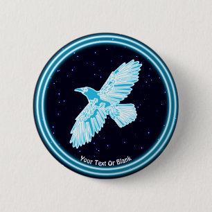 Blue Raven On Stars Knapp