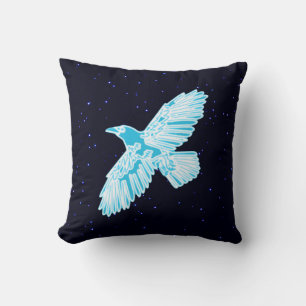 Blue Raven On Stars Kudde