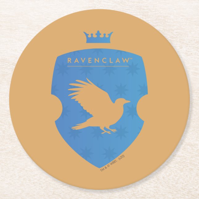 Blue RAVENCLAW™ Crowley Vapensköld Underlägg Papper Rund (Framsidan)