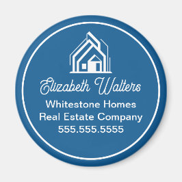Blue Real Estate Company Elegant Custom Realtor Magnet