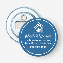 Blue Real Estate Company Personalized Realtor Flasköppnare