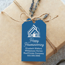 Blue Real Estate Company Personalized Realtor Presentetikett