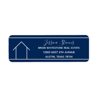Blue Real Gods Company Realtor Returadress Etikett