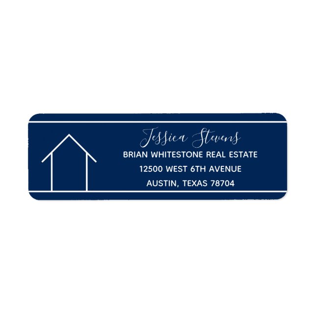 Blue Real Gods Company Realtor Returadress Returadress Etikett (Framsidan)