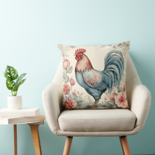 Blue Red and Cream AI Charming Tupp Kudde