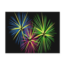 Blue Red and Grönt Fireworks