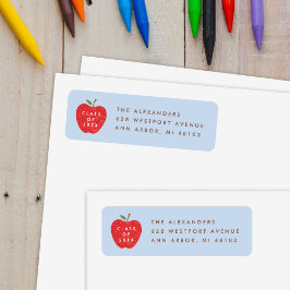 Blue Red Apple Preschool Graduation Address Label Returadress Etikett