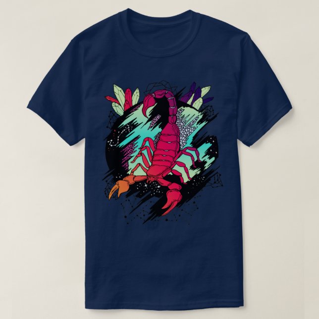 Blue Red Blend Cosmic Scorpion T Shirt (Design framsida)