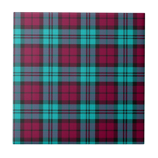 Blue Red Campbell Tartan Blackwatch Play Kakelplatta (Framsidan)