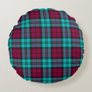 Blue Red Campbell Tartan Blackwatch Play Rund Kudde