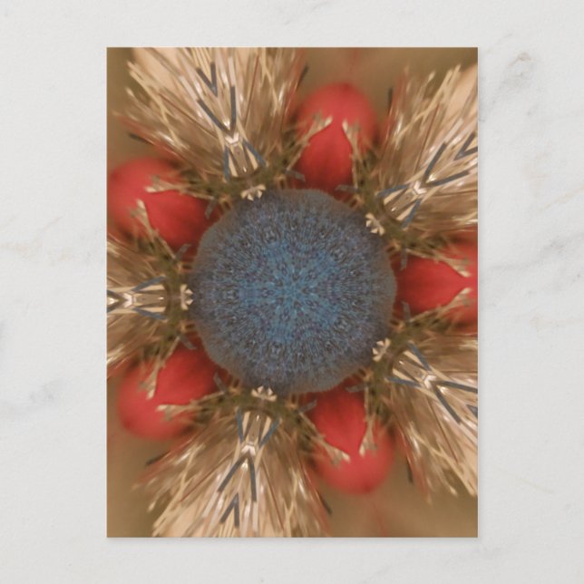 Blue Red Dekoration Baubles Helg Vykort (Framsida)