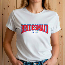 Blue + Red Faux Glitter BRIDESMAID Bachelorette