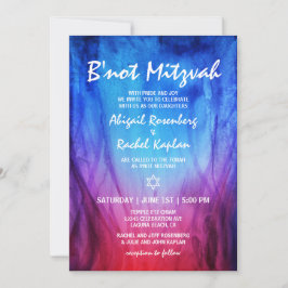 Blue Red Fire Ice | David B'not Mitzvahs stjärna Inbjudningar