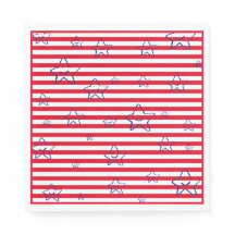 Blue Red Fjärde juli Independence day Napkins