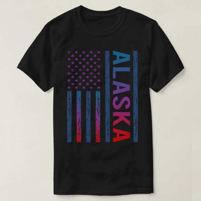 Blue Red Flagga Alaska TShirt T Shirt (Design framsida)