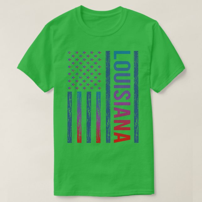Blue Red Flagga Louisiana TShirt T Shirt (Design framsida)