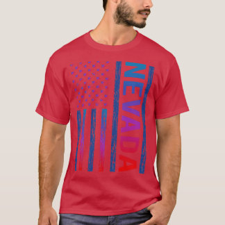 Blue Red Flagga Nevada T Shirt