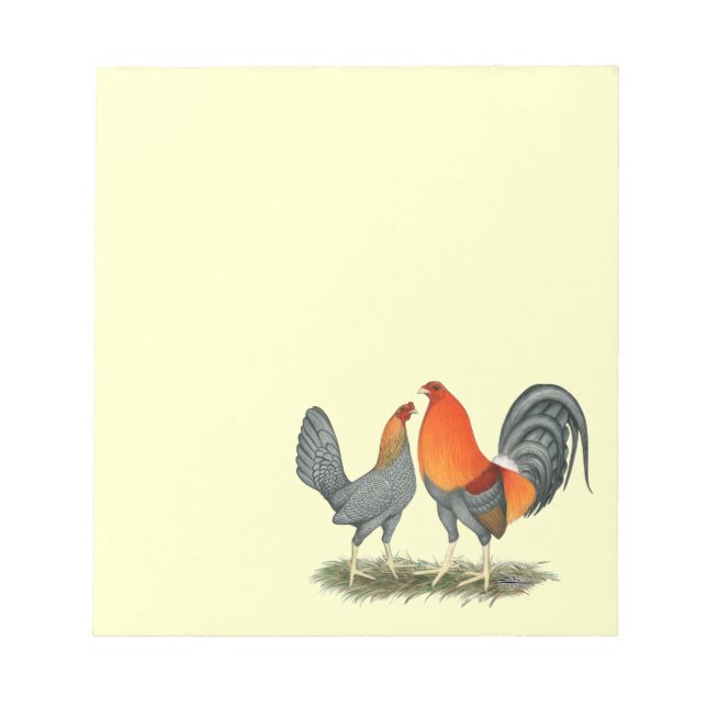 Blue Red Gamefowl Anteckningsblock (Framsida)