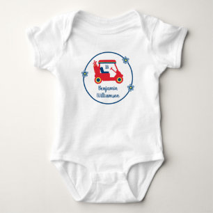 Blue Red Gult Golf Theme Namn Monogram T Shirt