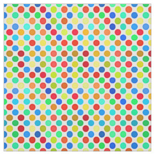 Blue Red Gult Grönt Orange Polka dots Mönster Tyg