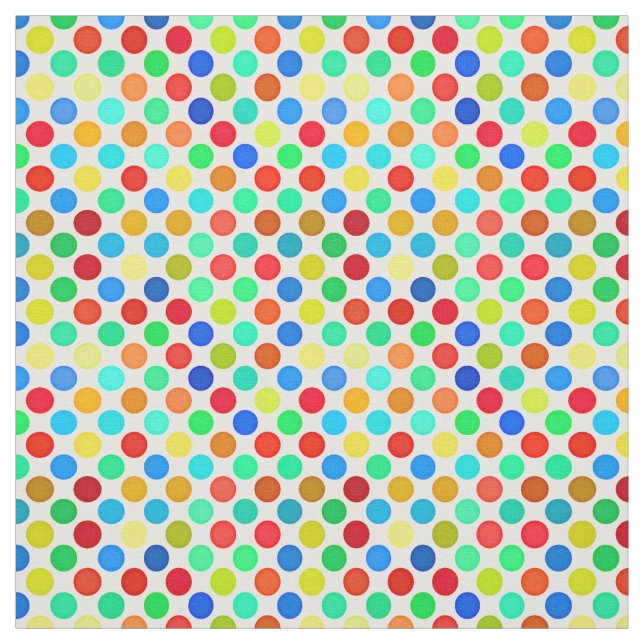 Blue Red Gult Grönt Orange Polka dots Mönster Tyg (Provkarta)