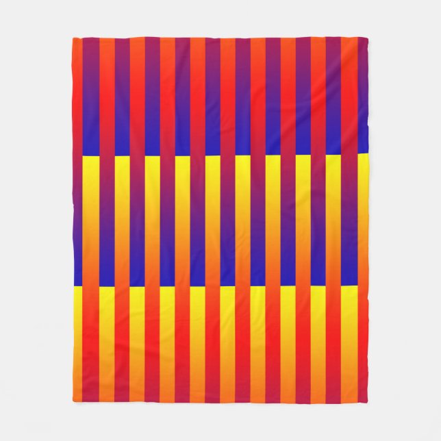 Blue Red Gult Rand Fleece Blanket (Framsidan)