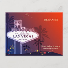 Blue & Red Las Vegas Bröllop OSA Inbjudan Vykort