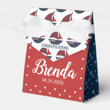 Blue & Red Nautical Baby Shower 3"w x 1.5"l x 3.25