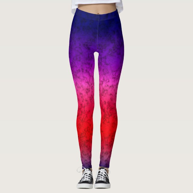 Blue-red Ombre Leggings (Framsida)