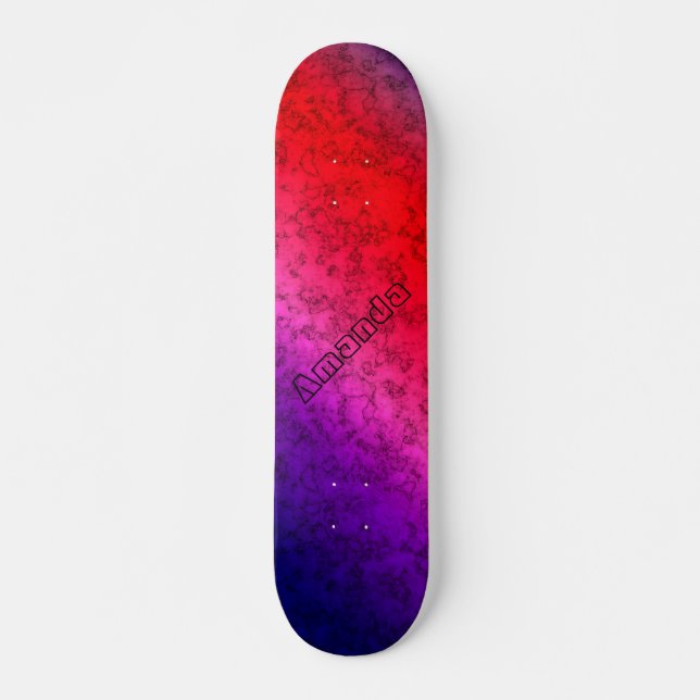 Blue-red Ombre Mini Skateboard Bräda 18,5 Cm (Framsida)