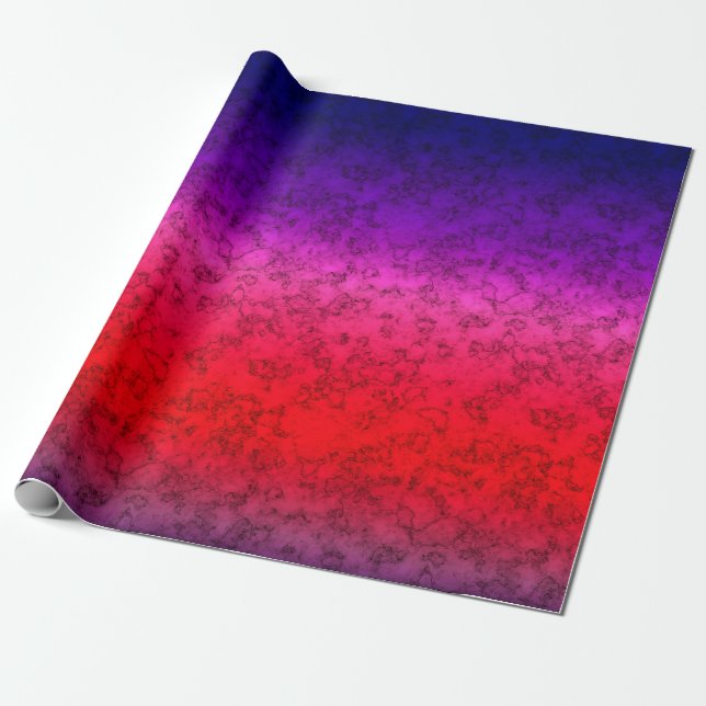 Blue-red Ombre Presentpapper (Utrullad)