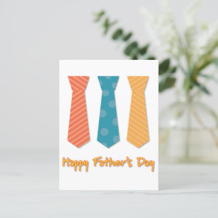Blue Red Orange Rand Ties Lycklig Fars dag Vykort
