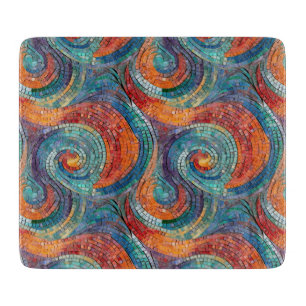 Blue Red Orange Swirl