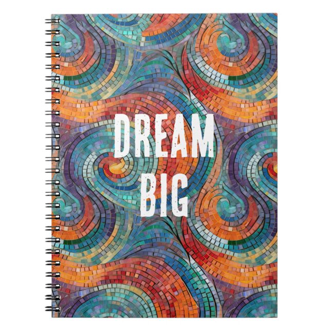 Blue Red Orange Swirl Anteckningsbok (Framsidan)