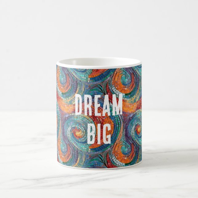 Blue Red Orange Swirl Kaffemugg (Center)