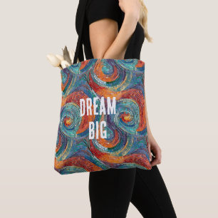 Blue Red Orange Swirl Tygkasse