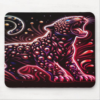 Blue + Red Spotted Leopard On Thick Laptop Tablet Musmatta