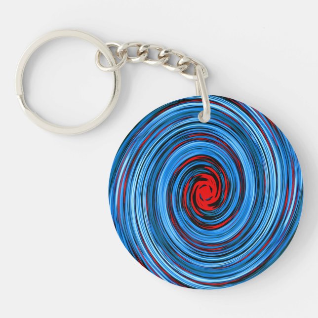 Blue Red Swirl Abstrakt Mönster (Framsidan)